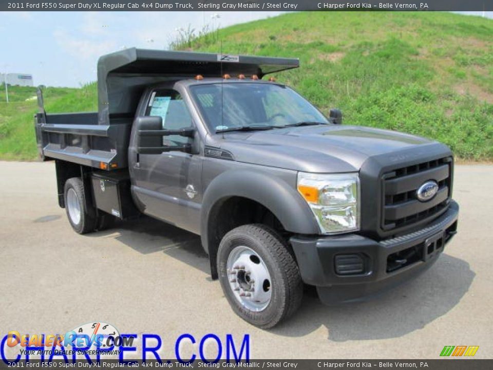 2011 Ford F550 Super Duty XL Regular Cab 4x4 Dump Truck Sterling Gray Metallic / Steel Grey Photo #1