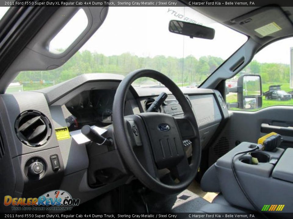 2011 Ford F550 Super Duty XL Regular Cab 4x4 Dump Truck Sterling Gray Metallic / Steel Grey Photo #12