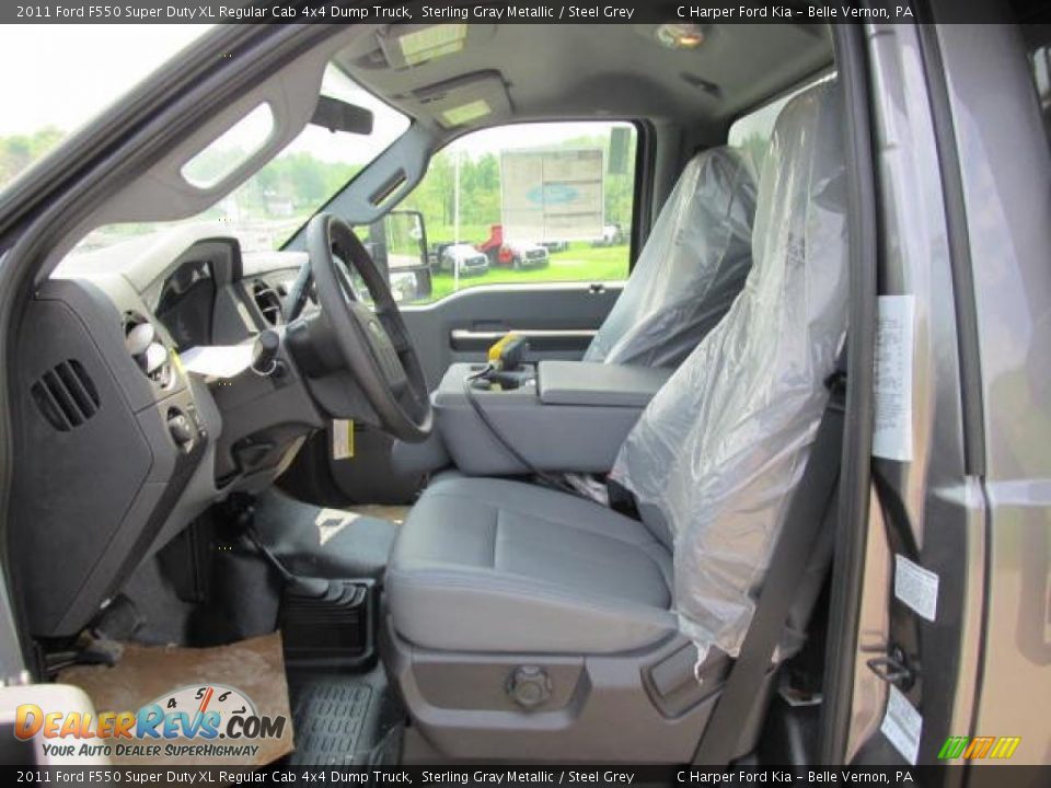 Steel Grey Interior - 2011 Ford F550 Super Duty XL Regular Cab 4x4 Dump Truck Photo #14
