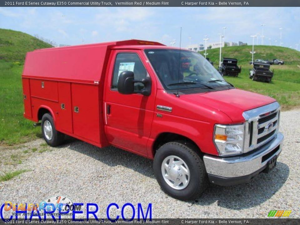 2011 Ford E Series Cutaway E350 Commercial Utility Truck Vermillion Red / Medium Flint Photo #1