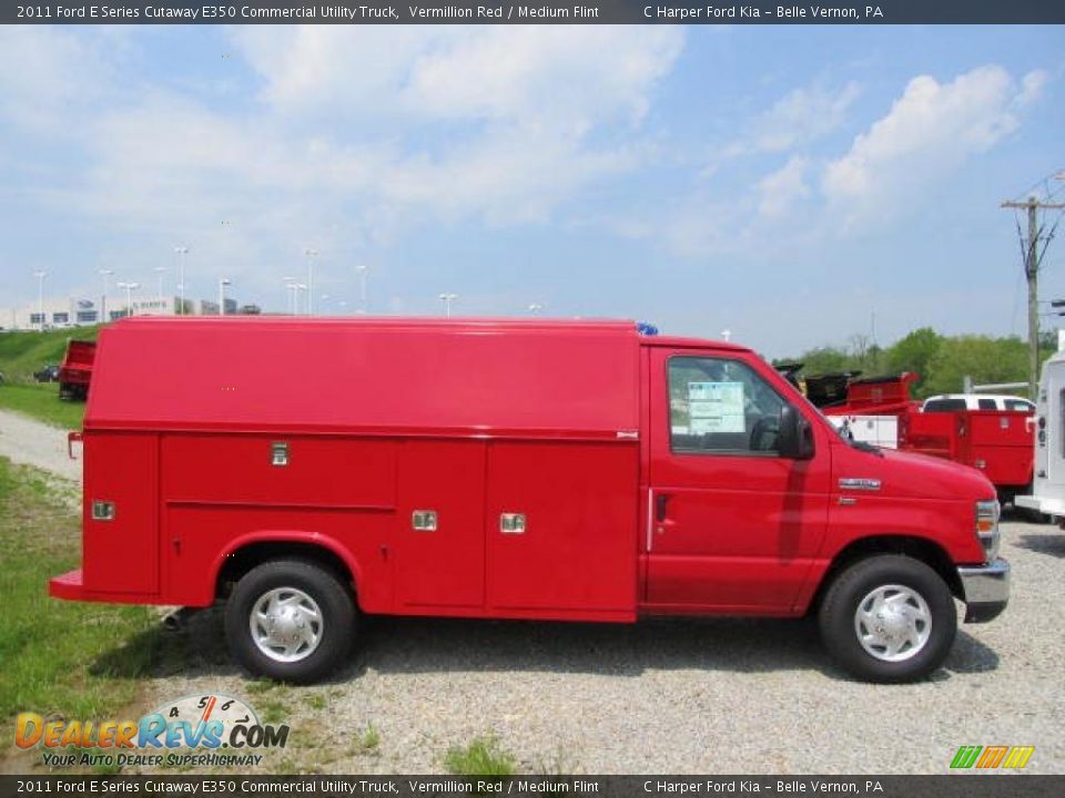 Vermillion Red 2011 Ford E Series Cutaway E350 Commercial Utility Truck Photo #2