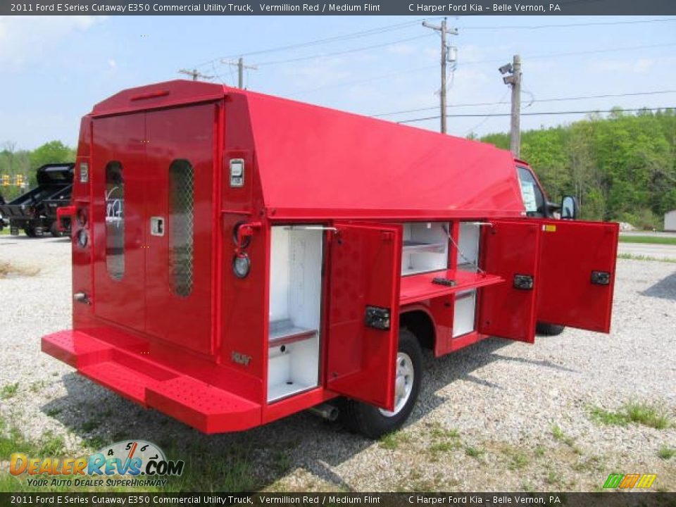 2011 Ford E Series Cutaway E350 Commercial Utility Truck Vermillion Red / Medium Flint Photo #4