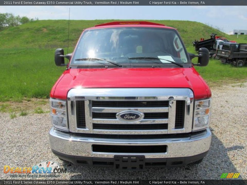 2011 Ford E Series Cutaway E350 Commercial Utility Truck Vermillion Red / Medium Flint Photo #6