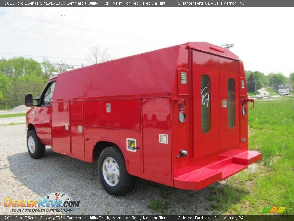 2011 Ford E Series Cutaway E350 Commercial Utility Truck Vermillion Red / Medium Flint Photo #9