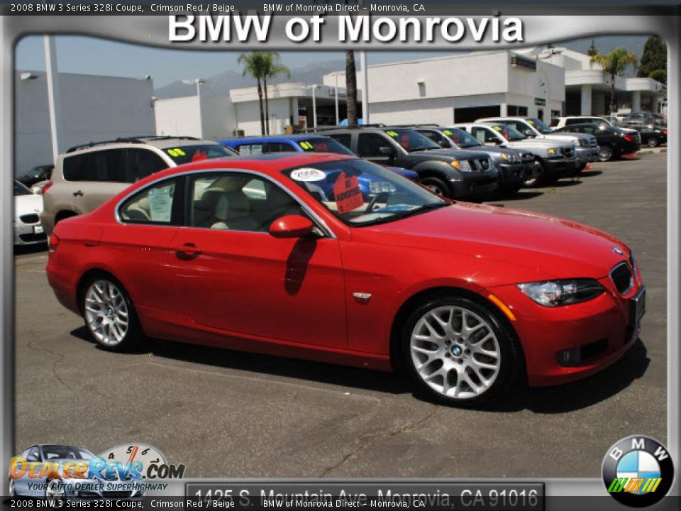 2008 BMW 3 Series 328i Coupe Crimson Red / Beige Photo #1
