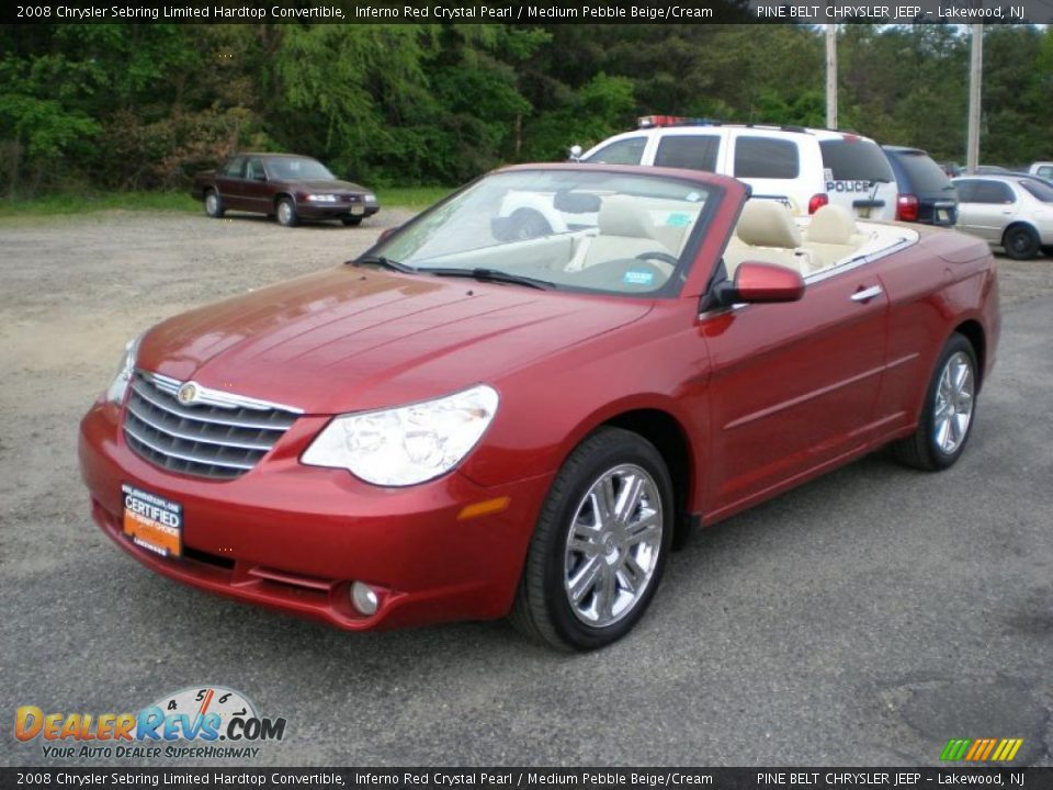 2008 Chrysler Sebring Limited Hardtop Convertible Inferno Red Crystal Pearl / Medium Pebble Beige/Cream Photo #1