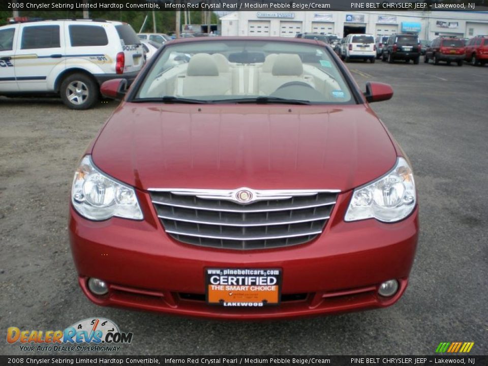 2008 Chrysler Sebring Limited Hardtop Convertible Inferno Red Crystal Pearl / Medium Pebble Beige/Cream Photo #2