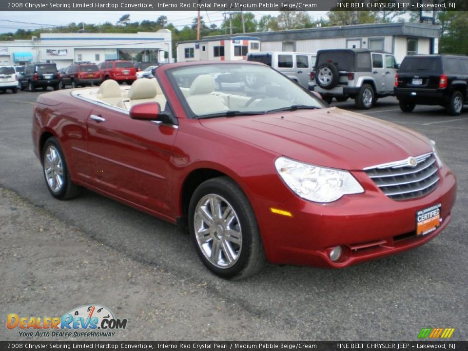 2008 Chrysler Sebring Limited Hardtop Convertible Inferno Red Crystal Pearl / Medium Pebble Beige/Cream Photo #3