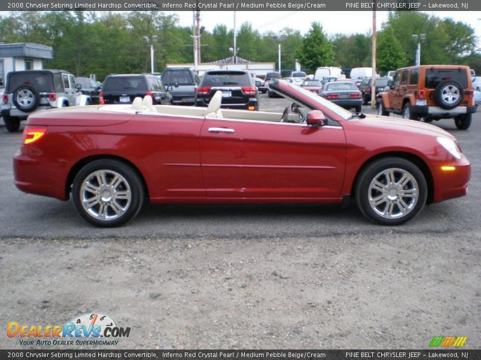 2008 Chrysler Sebring Limited Hardtop Convertible Inferno Red Crystal Pearl / Medium Pebble Beige/Cream Photo #4