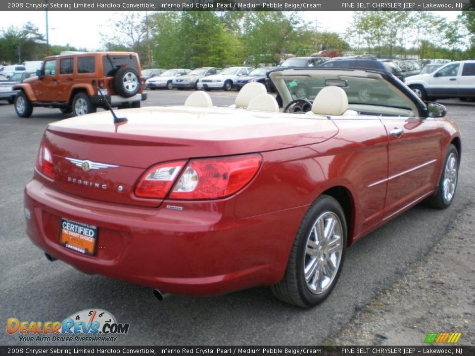 2008 Chrysler Sebring Limited Hardtop Convertible Inferno Red Crystal Pearl / Medium Pebble Beige/Cream Photo #5