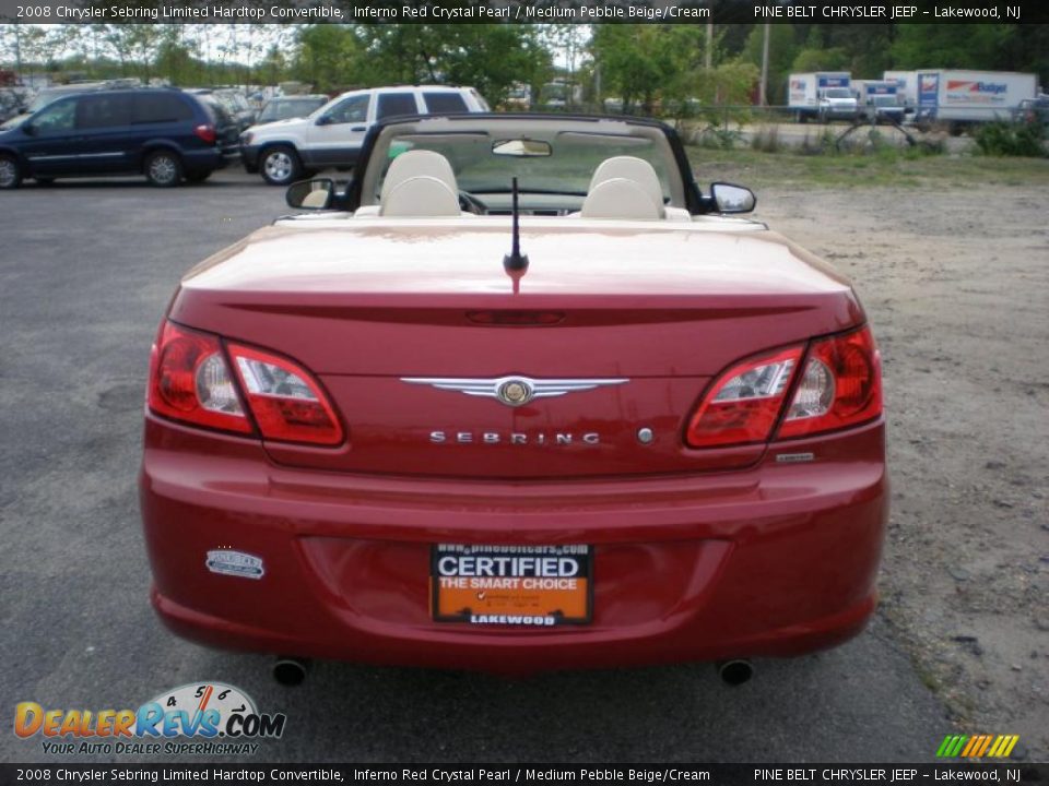 2008 Chrysler Sebring Limited Hardtop Convertible Inferno Red Crystal Pearl / Medium Pebble Beige/Cream Photo #6