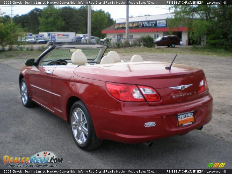 2008 Chrysler Sebring Limited Hardtop Convertible Inferno Red Crystal Pearl / Medium Pebble Beige/Cream Photo #7