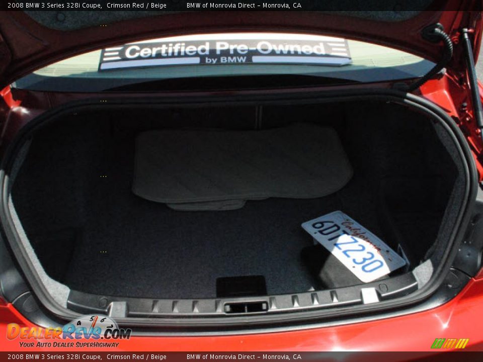 2008 BMW 3 Series 328i Coupe Crimson Red / Beige Photo #10