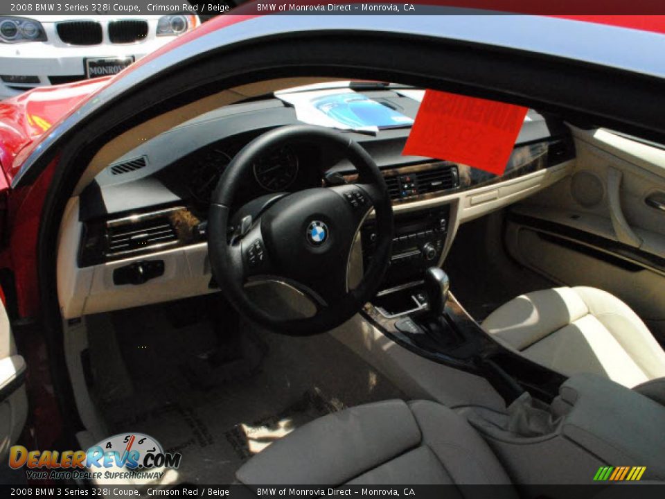 2008 BMW 3 Series 328i Coupe Crimson Red / Beige Photo #12