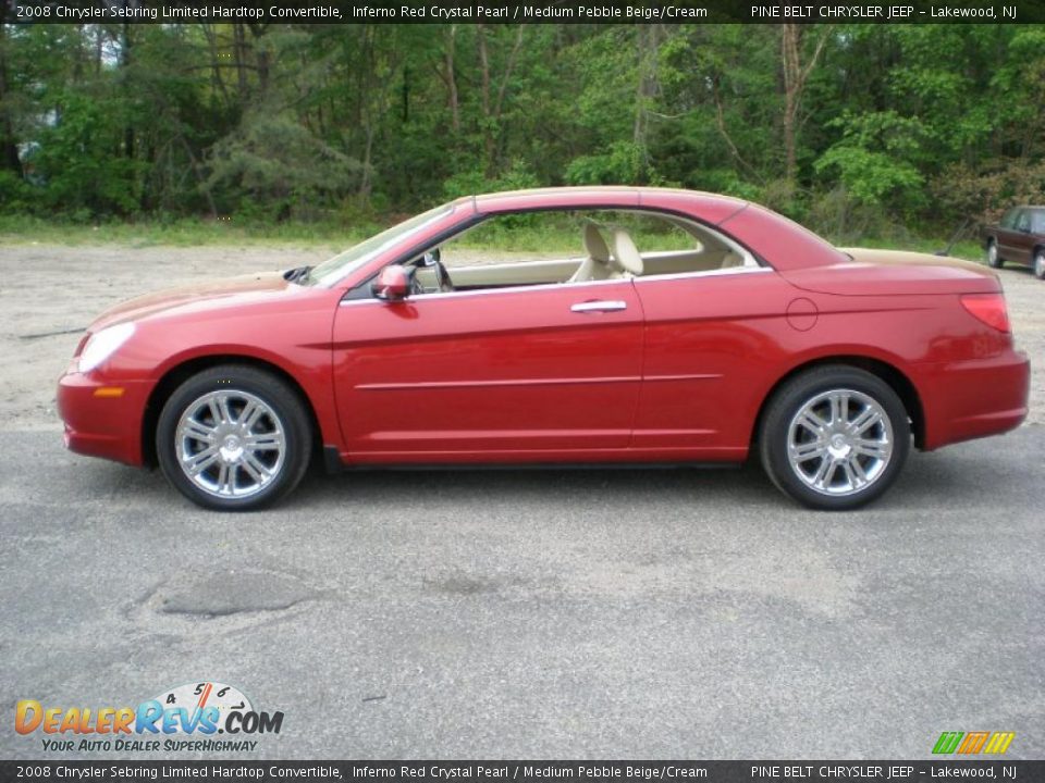 2008 Chrysler Sebring Limited Hardtop Convertible Inferno Red Crystal Pearl / Medium Pebble Beige/Cream Photo #10