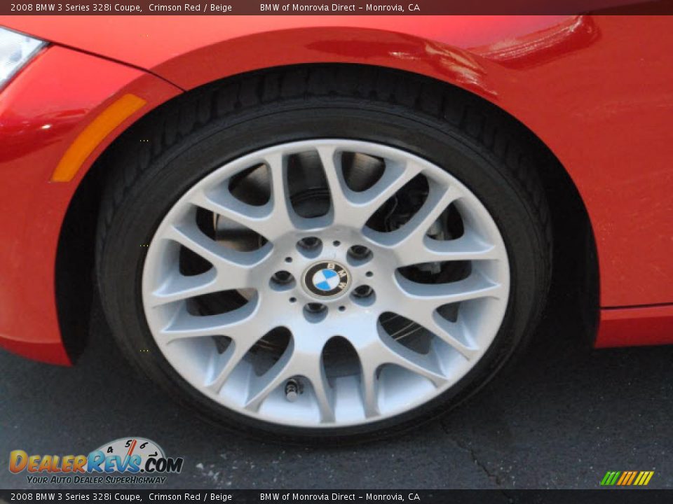 2008 BMW 3 Series 328i Coupe Crimson Red / Beige Photo #15