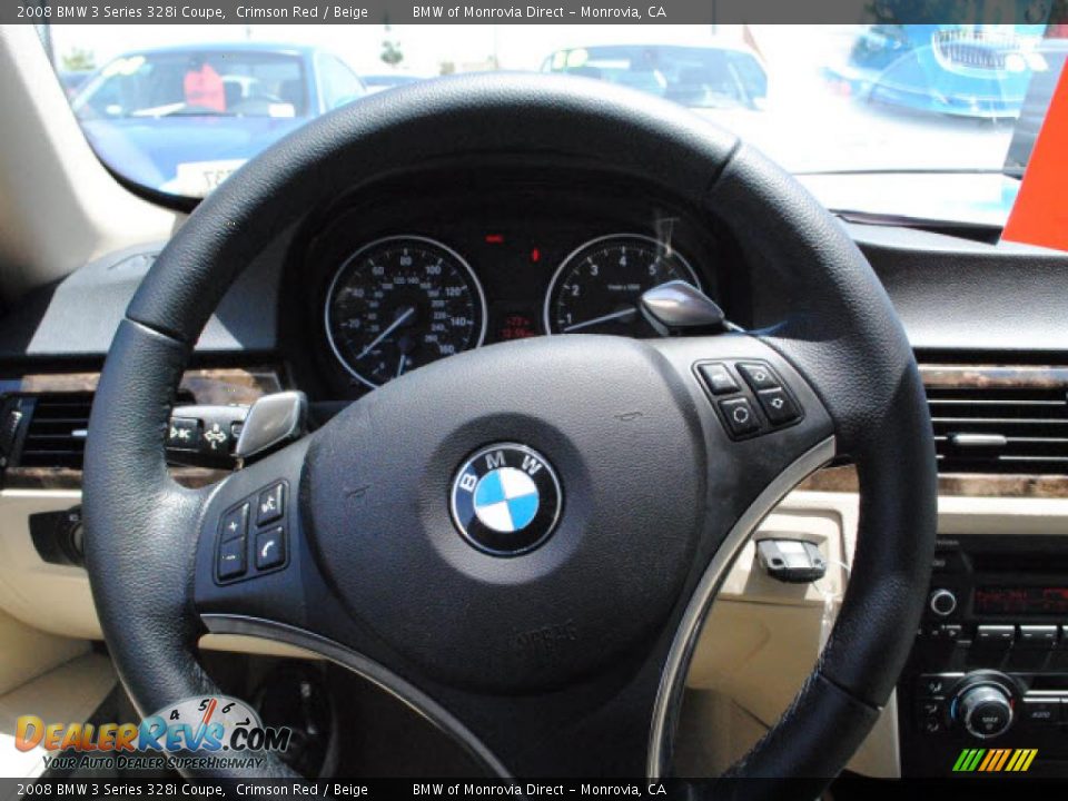 2008 BMW 3 Series 328i Coupe Crimson Red / Beige Photo #25