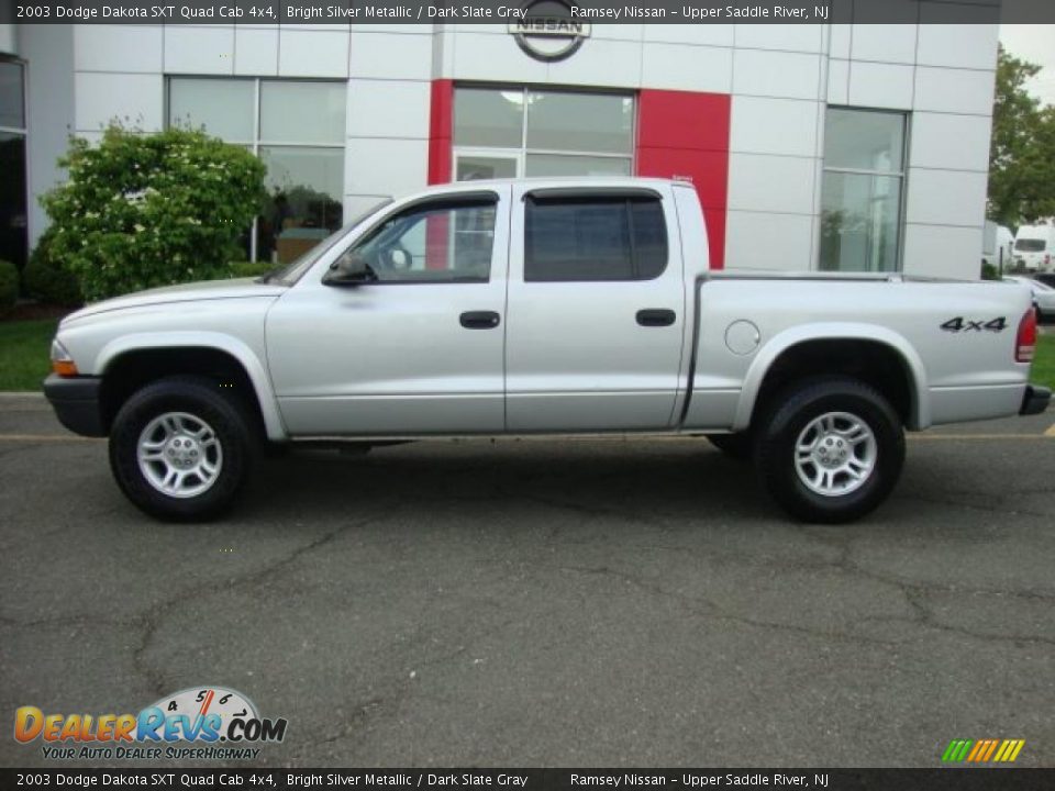 2003 Dodge Dakota Sxt Quad Cab 4x4 Bright Silver Metallic   Dark Slate 