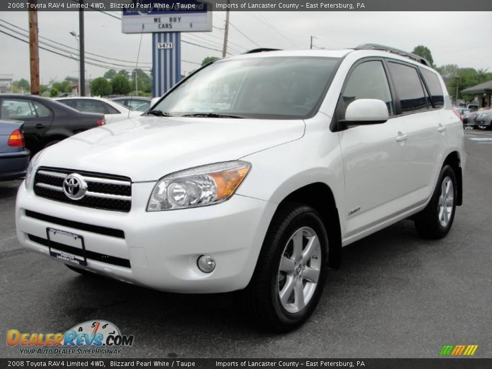 2008 Toyota RAV4 Limited 4WD Blizzard Pearl White / Taupe Photo #3