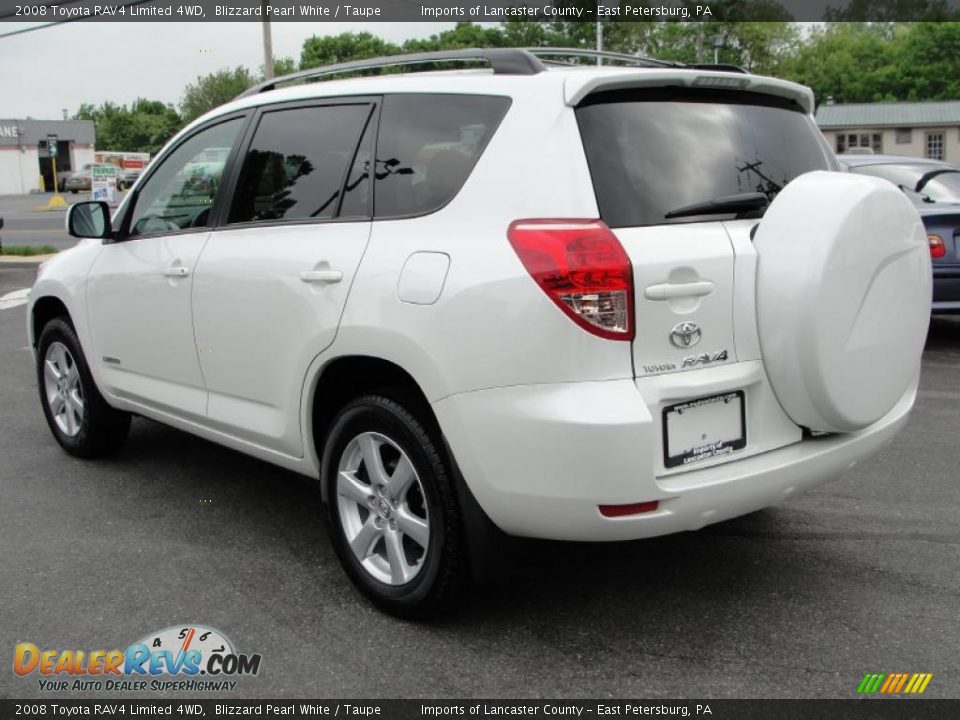 2008 Toyota RAV4 Limited 4WD Blizzard Pearl White / Taupe Photo #4