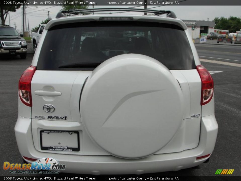 2008 Toyota RAV4 Limited 4WD Blizzard Pearl White / Taupe Photo #5