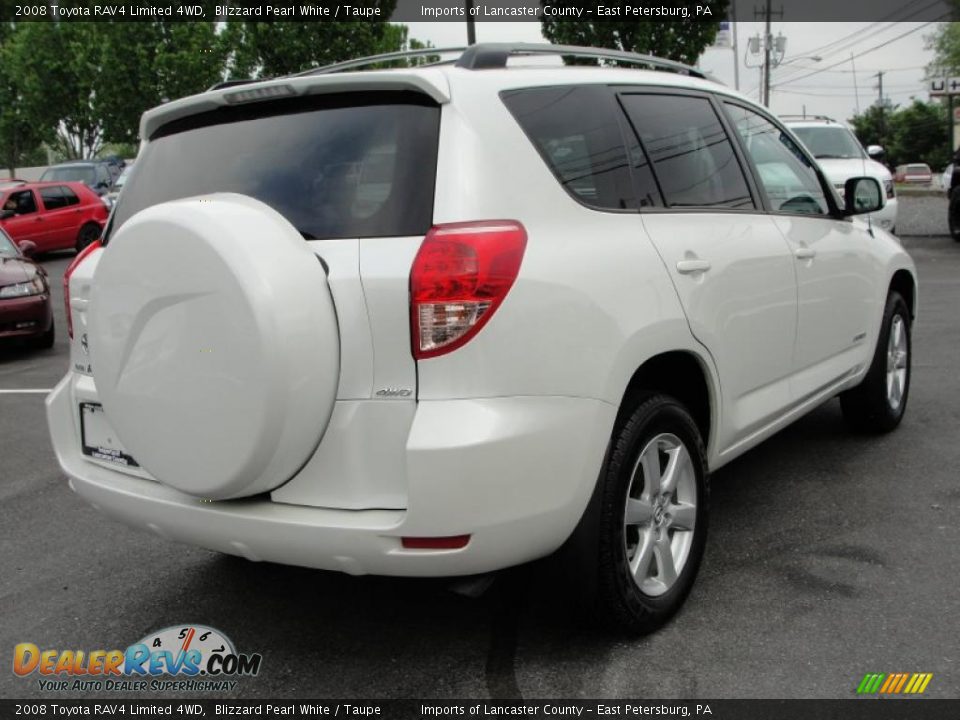 2008 Toyota RAV4 Limited 4WD Blizzard Pearl White / Taupe Photo #6