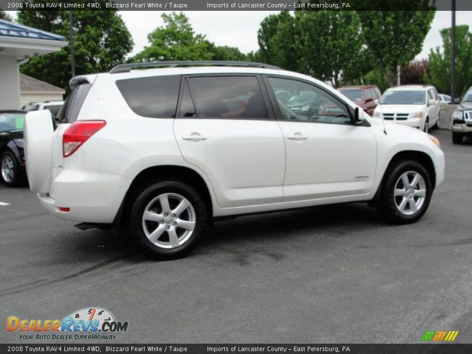 2008 Toyota RAV4 Limited 4WD Blizzard Pearl White / Taupe Photo #7