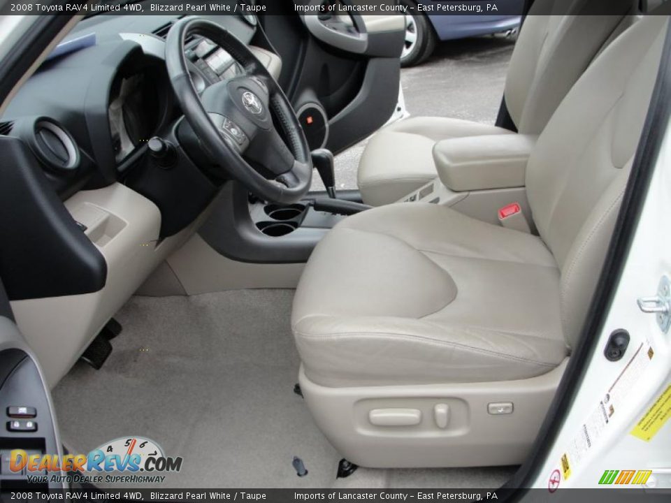 2008 Toyota RAV4 Limited 4WD Blizzard Pearl White / Taupe Photo #12