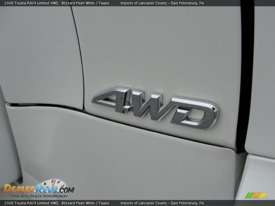 2008 Toyota RAV4 Limited 4WD Blizzard Pearl White / Taupe Photo #18