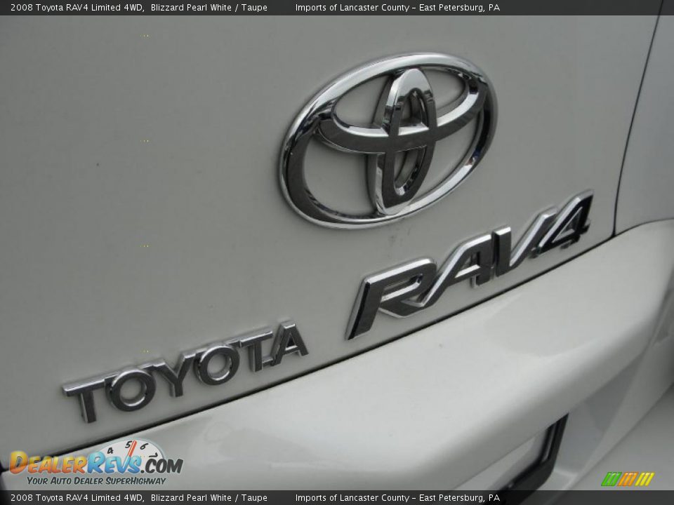 2008 Toyota RAV4 Limited 4WD Blizzard Pearl White / Taupe Photo #19