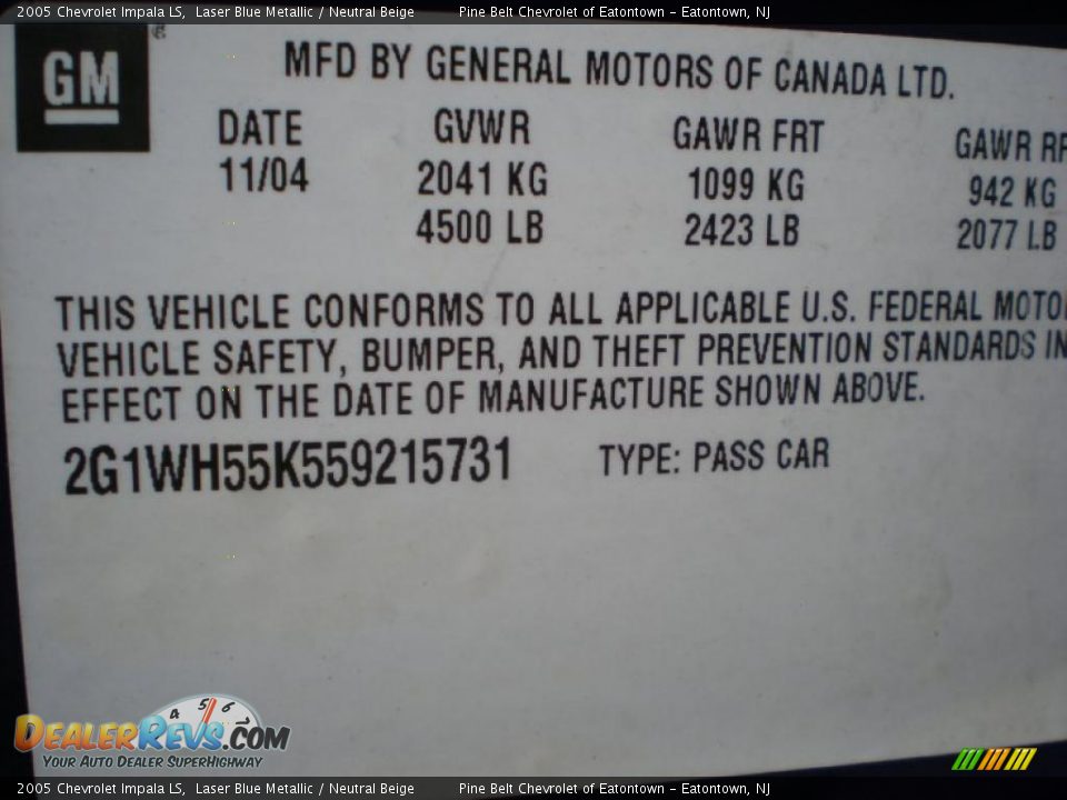 2005 Chevrolet Impala LS Laser Blue Metallic / Neutral Beige Photo #12