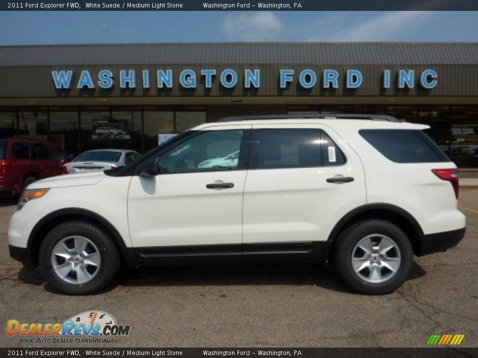 2011 Ford Explorer FWD White Suede / Medium Light Stone Photo #1