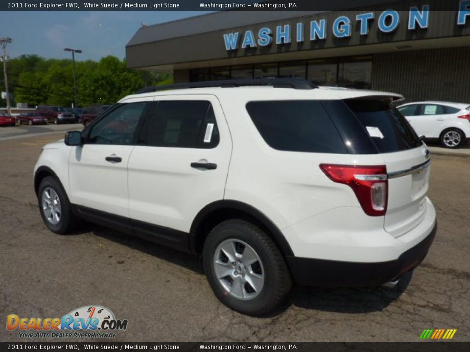 2011 Ford Explorer FWD White Suede / Medium Light Stone Photo #2