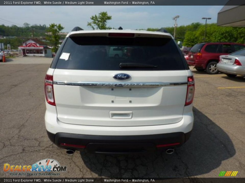 2011 Ford Explorer FWD White Suede / Medium Light Stone Photo #3