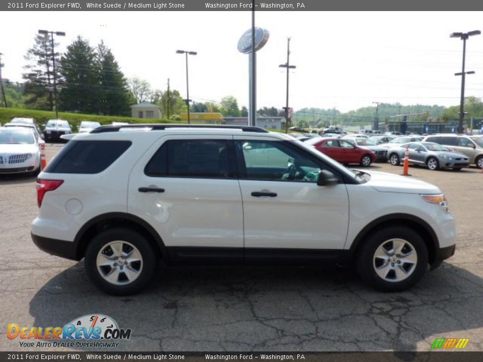 2011 Ford Explorer FWD White Suede / Medium Light Stone Photo #5