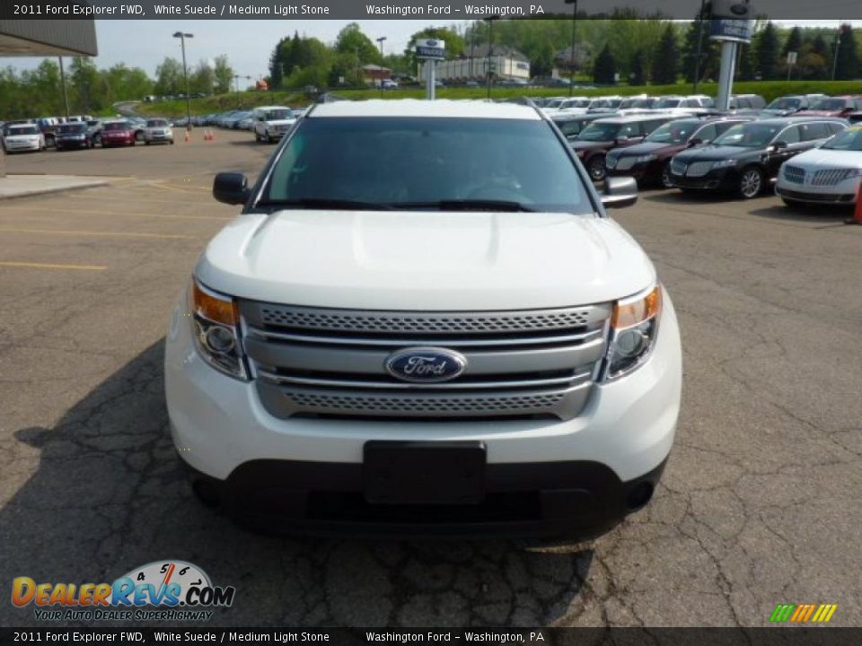 2011 Ford Explorer FWD White Suede / Medium Light Stone Photo #7