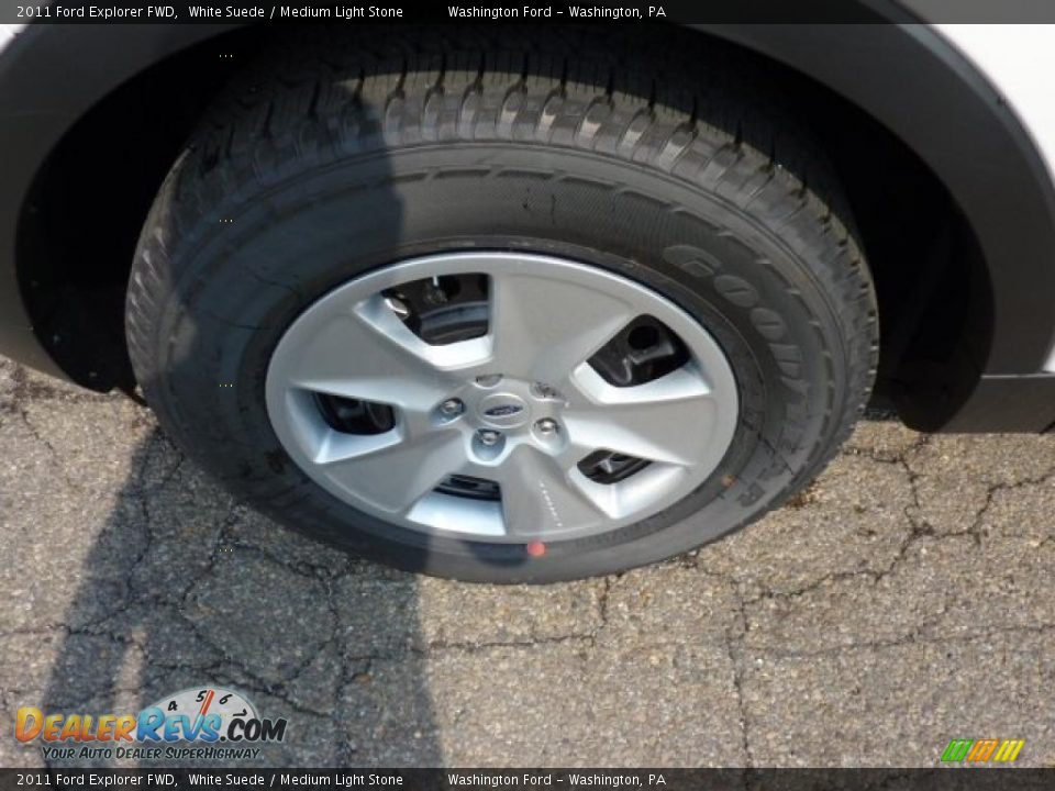 2011 Ford Explorer FWD White Suede / Medium Light Stone Photo #9