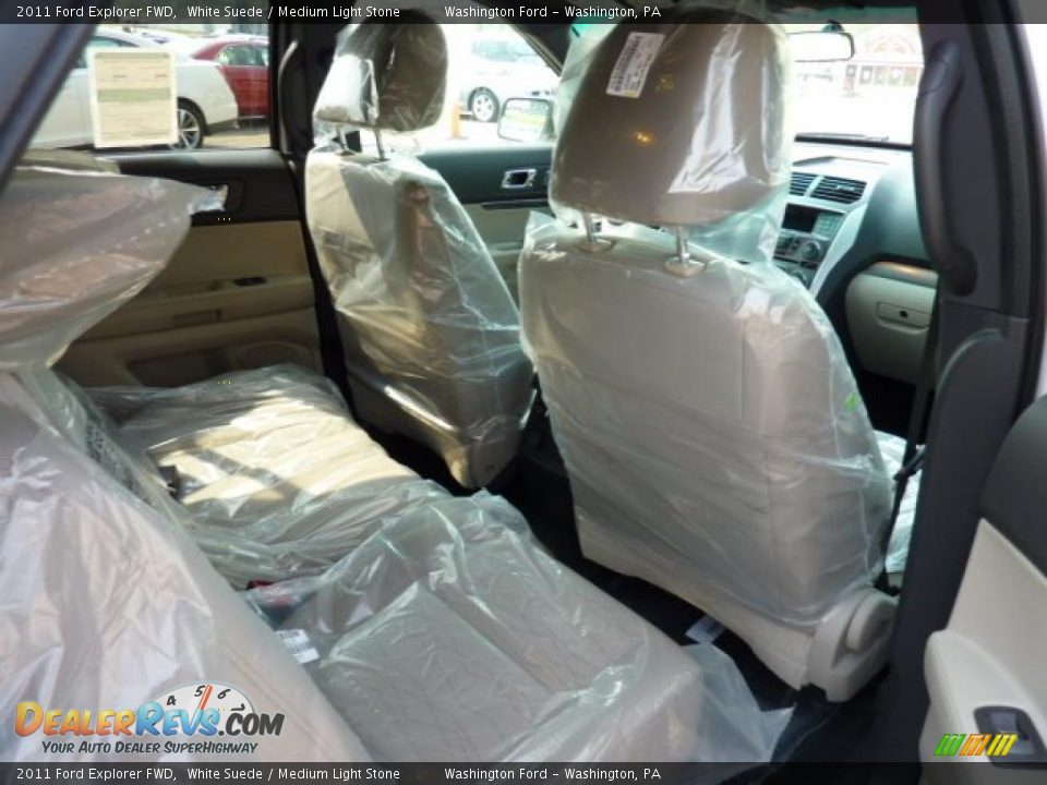 2011 Ford Explorer FWD White Suede / Medium Light Stone Photo #15