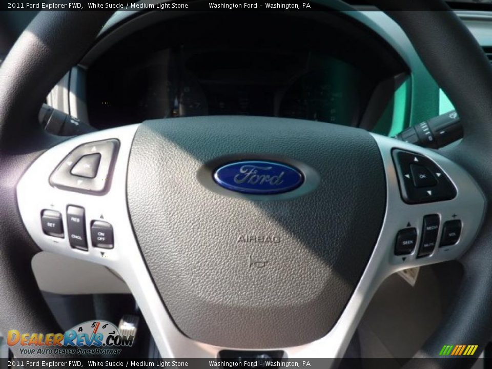 2011 Ford Explorer FWD White Suede / Medium Light Stone Photo #19