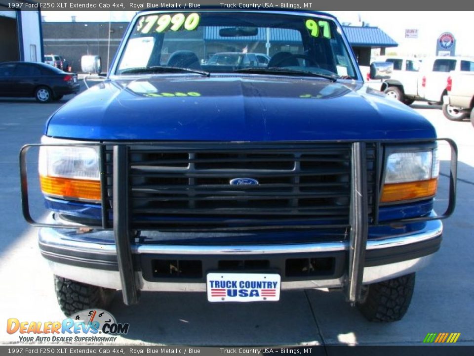 1997 Ford F250 XLT Extended Cab 4x4 Royal Blue Metallic / Blue Photo #1