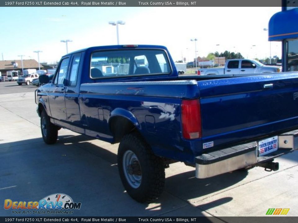 1997 Ford F250 XLT Extended Cab 4x4 Royal Blue Metallic / Blue Photo #3