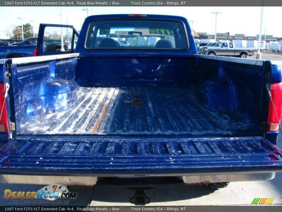 1997 Ford F250 XLT Extended Cab 4x4 Royal Blue Metallic / Blue Photo #14