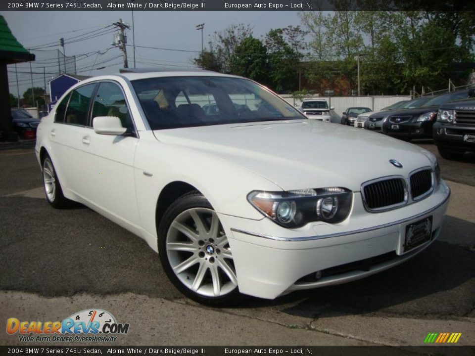 2004 BMW 7 Series 745Li Sedan Alpine White / Dark Beige/Beige III Photo #2