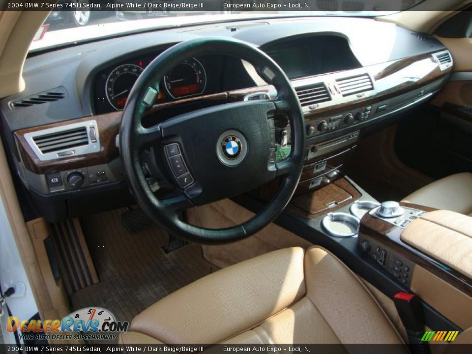 2004 BMW 7 Series 745Li Sedan Alpine White / Dark Beige/Beige III Photo #5