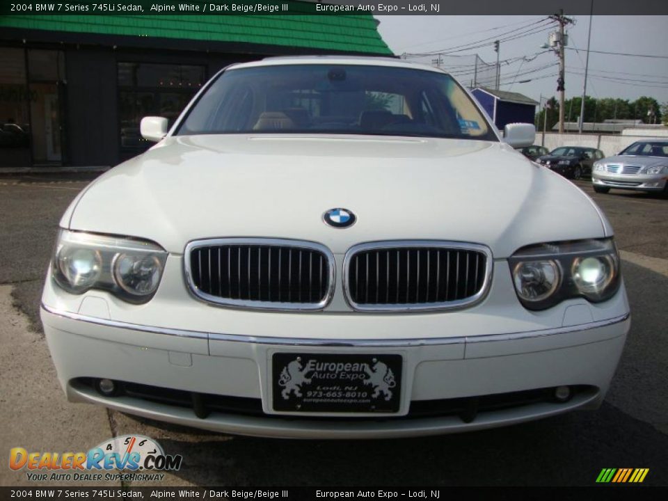 2004 BMW 7 Series 745Li Sedan Alpine White / Dark Beige/Beige III Photo #9