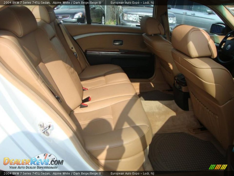 2004 BMW 7 Series 745Li Sedan Alpine White / Dark Beige/Beige III Photo #14