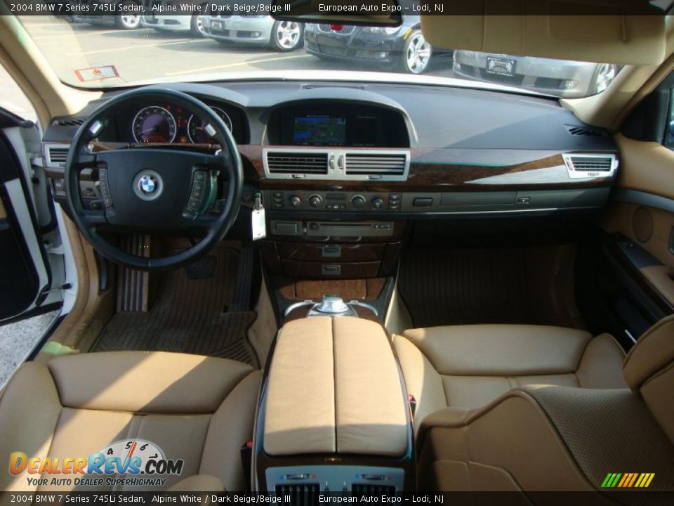 2004 BMW 7 Series 745Li Sedan Alpine White / Dark Beige/Beige III Photo #34