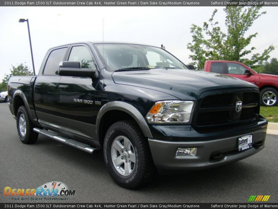 2011 Dodge Ram 1500 SLT Outdoorsman Crew Cab 4x4 Hunter Green Pearl / Dark Slate Gray/Medium Graystone Photo #2