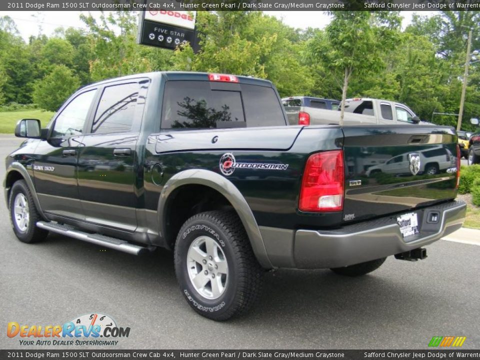 2011 Dodge Ram 1500 SLT Outdoorsman Crew Cab 4x4 Hunter Green Pearl / Dark Slate Gray/Medium Graystone Photo #4