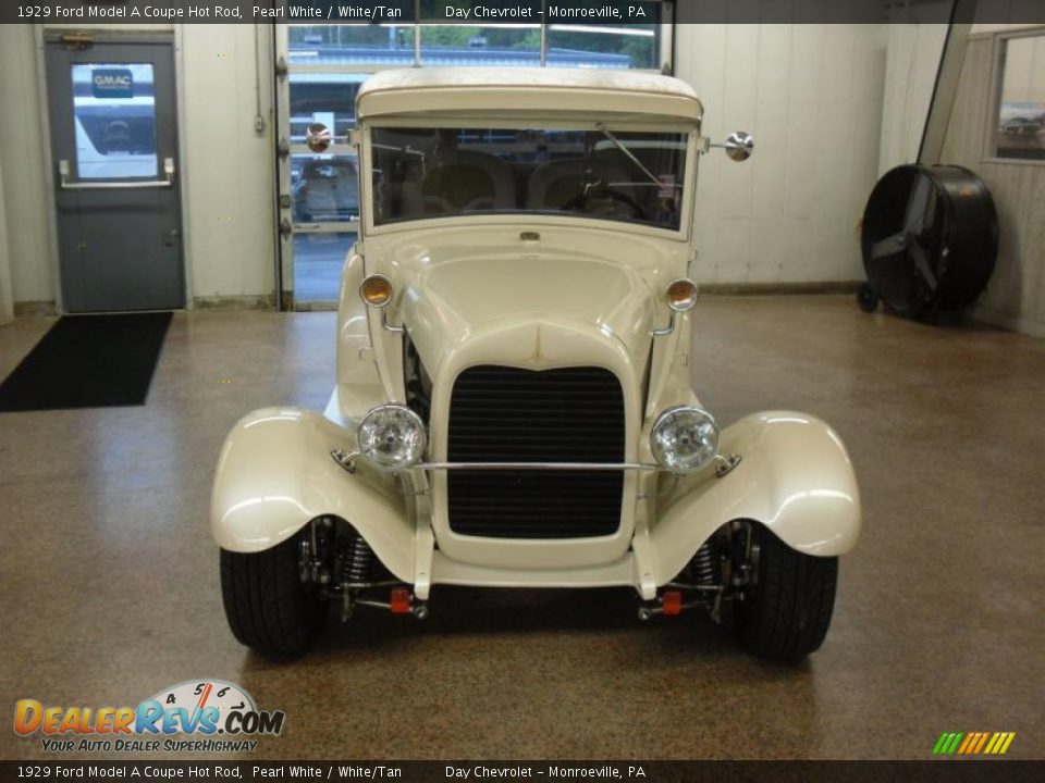 1929 Ford Model A Coupe Hot Rod Pearl White / White/Tan Photo #2